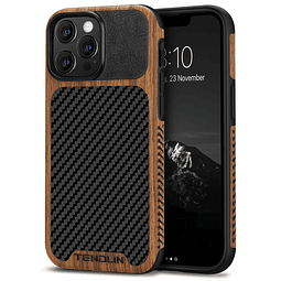 Compatible con iPhone 13 Pro Max Funda de grano de madera co