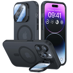 Funda para iPhone 14 Pro Max con soporte de metal para cámar