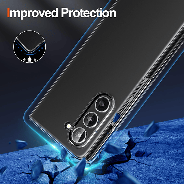 Funda transparente para Samsung Galaxy Z Fold 5 con protecto