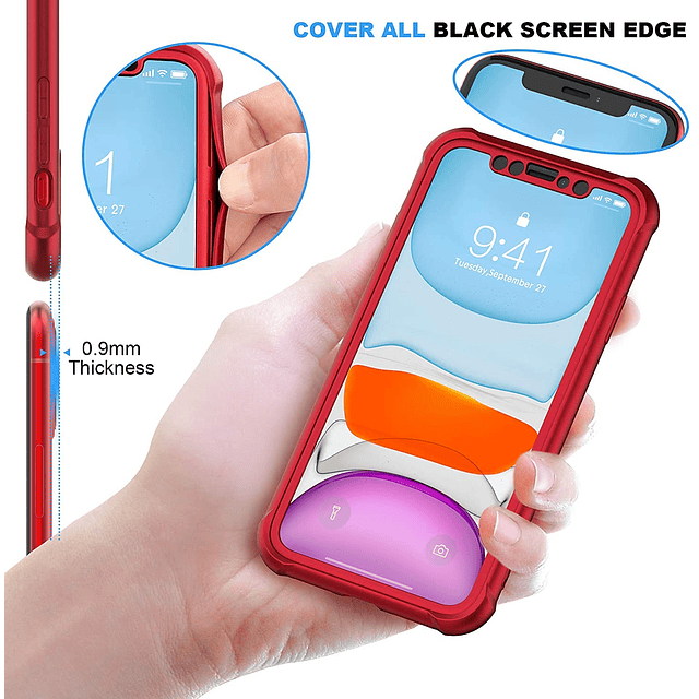 Funda para iPhone 11, con [2 x Protector de Pantalla de Vidr