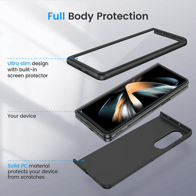 Funda para Galaxy Z Fold 4, Funda de Cuerpo Completo con Pro