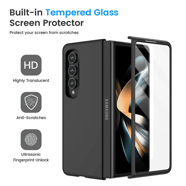 Funda para Galaxy Z Fold 4, Funda de Cuerpo Completo con Pro