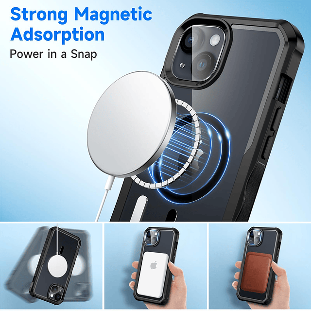 Funda magnética para iPhone 14 Plus, con protector de pantal