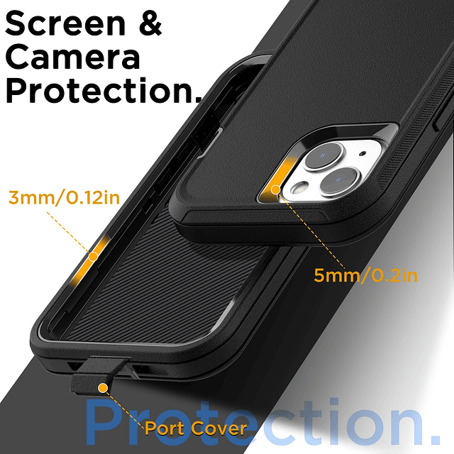 Funda para iPhone 14 (6,1") con protector de pantalla de cri