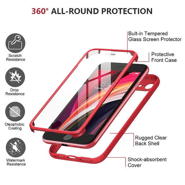 Funda para iPhone SE 2022 y 2020, funda para iPhone 8 [Prote