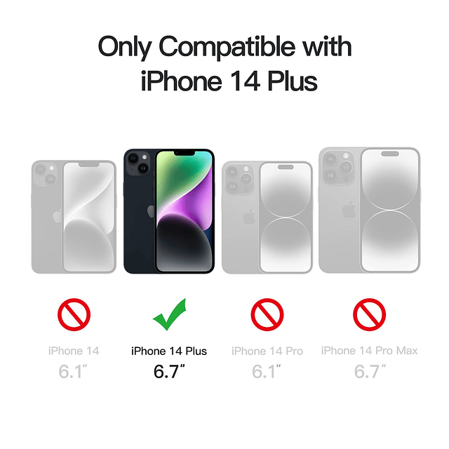 Funda magnética para iPhone 14 Plus de 6,7 pulgadas compatib