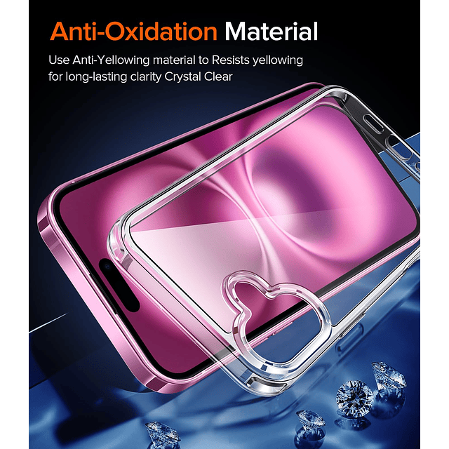 Funda transparente 3 en 1 diseñada para iPhone 16 Plus de 6,