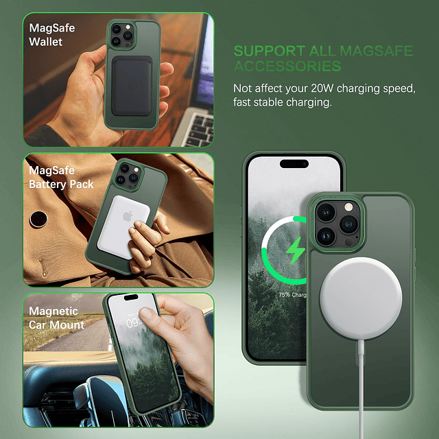 Funda magnética para iPhone 14 Pro [Compatible con Magsafe]