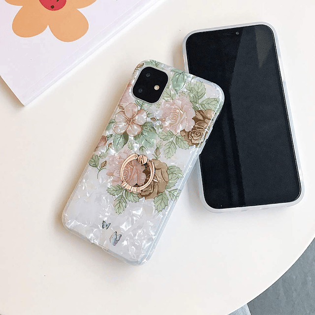 - Funda compatible con iPhone 11, diseño floral, linda y tra