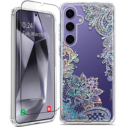 Funda para Galaxy S24 con purpurina transparente – 6,2 pulga