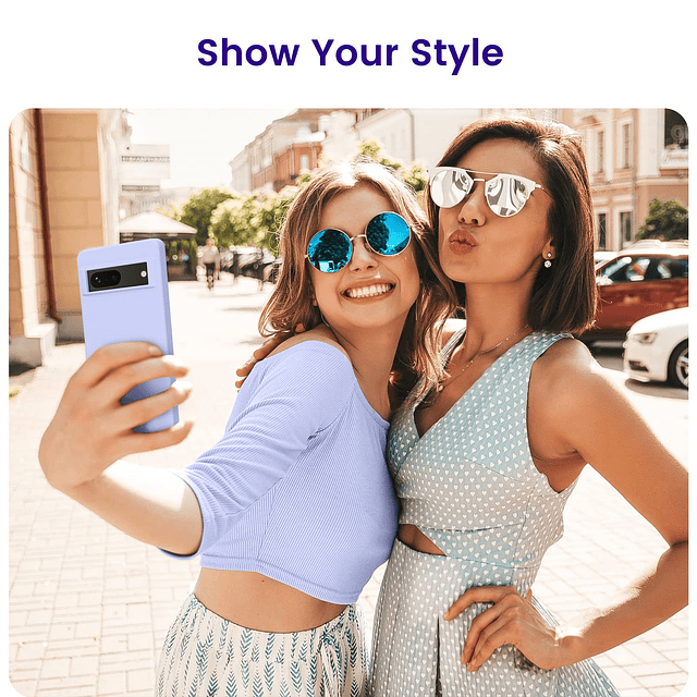 Diseñado para Pixel 7, funda de silicona delgada a prueba de