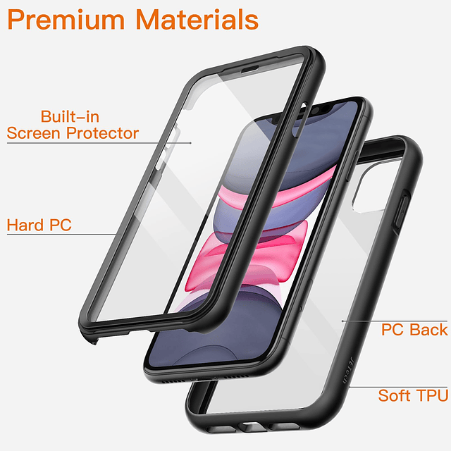 Funda para iPhone 11 de 6,1 pulgadas con protector de pantal