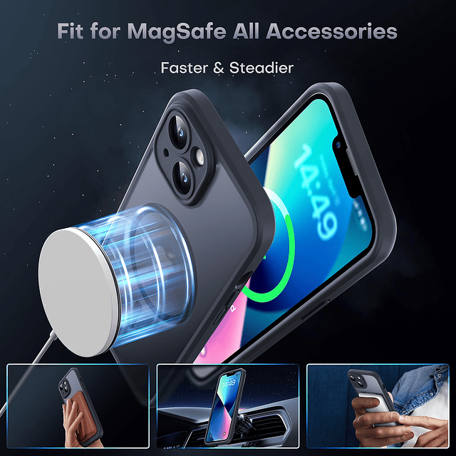 Funda magnética para iPhone 13, protección completa mejorada