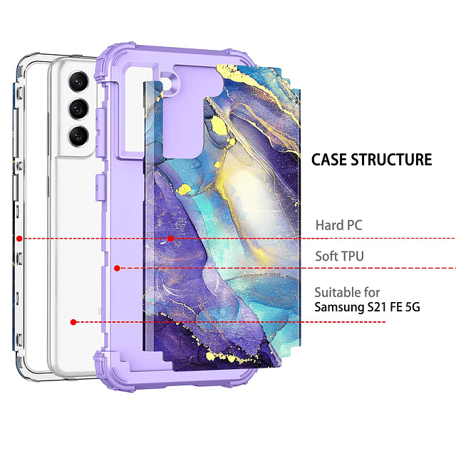 Funda para Galaxy S21 FE 5G, Tres Capas, Protección Resisten