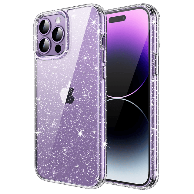 Funda con Purpurina para iPhone 14 Pro de 6,1 Pulgadas, Carc