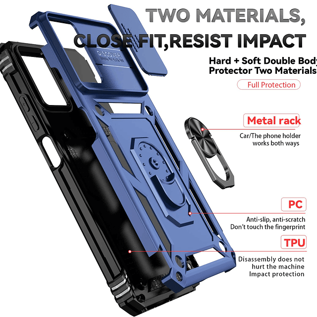 para Motorola Moto G Power 5G 2024 Funda con protector de pa