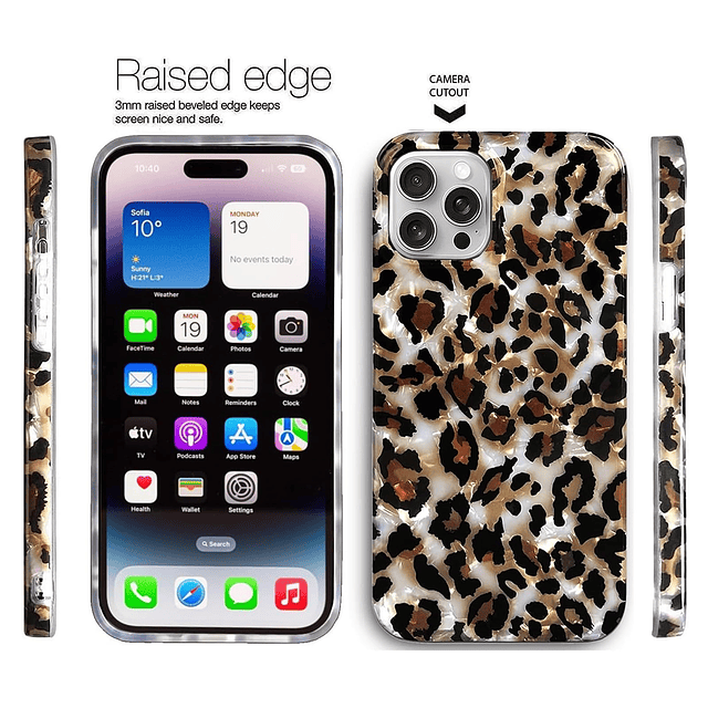 Funda compatible con iPhone 15 Pro de 6,1 pulgadas, lujosa t