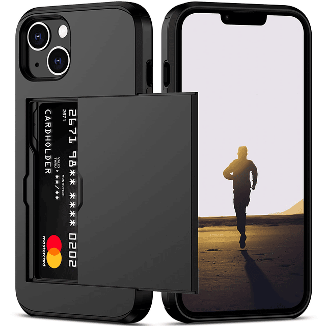 Funda para iPhone 13 con tarjetero, protección resistente, d