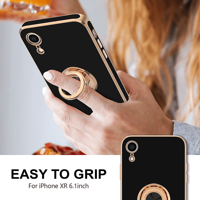 Funda para iPhone XR con soporte de anillo [soporte de anill