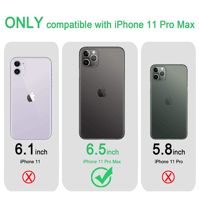 Compatible con iPhone 11 Pro Max Funda transparente a prueba