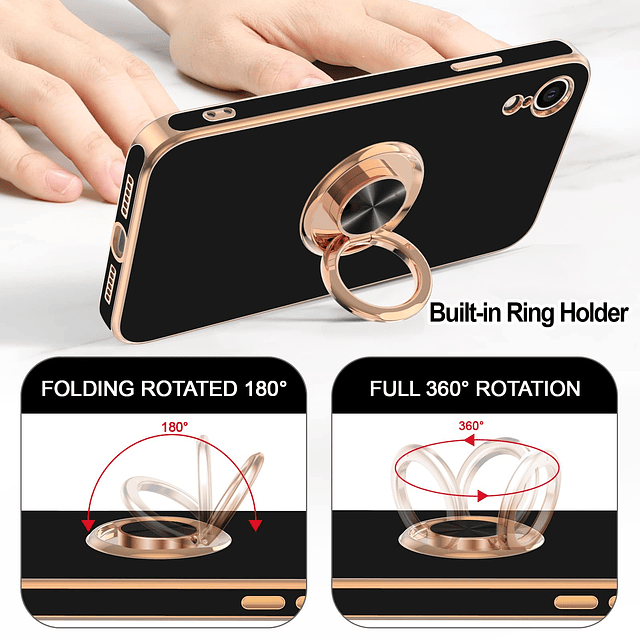 Funda para iPhone XR con soporte de anillo [soporte de anill