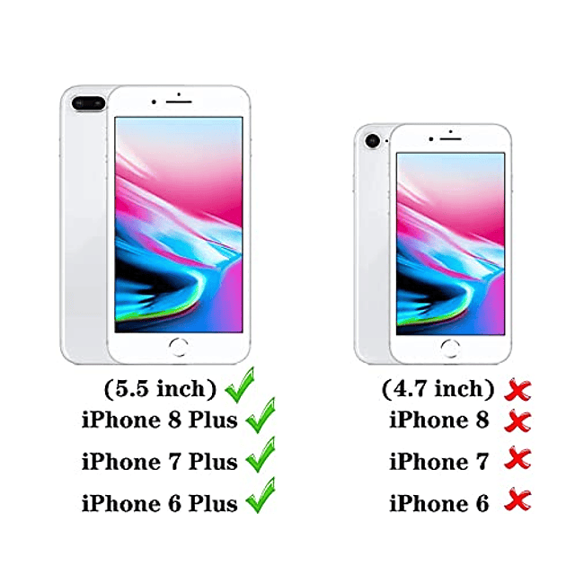 para iPhone 8 Plus, iPhone 7 Plus, iPhone 6/6s Plus con prot