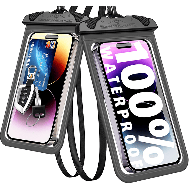 Paquete de 2 fundas impermeables para teléfono, 100% imperme