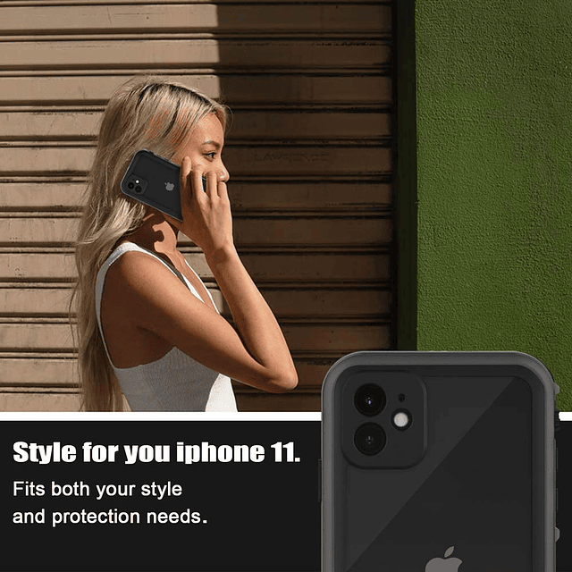 para iPhone 11 Funda impermeable con protector de pantalla P