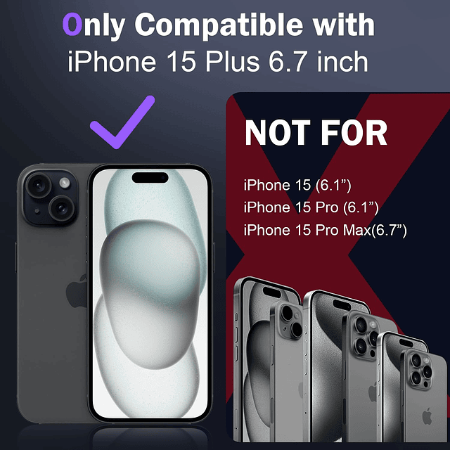 Funda para iPhone 15 Plus con cubierta deslizante para cámar