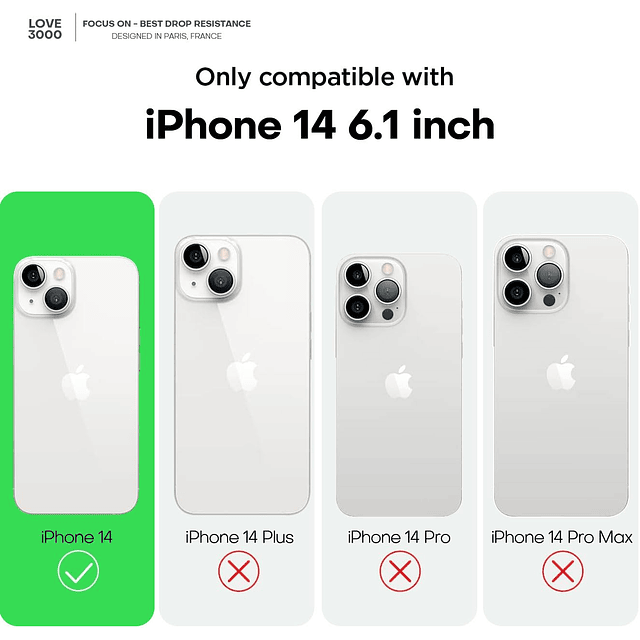 Funda diseñada para iPhone 14, silicona premium con [forro d