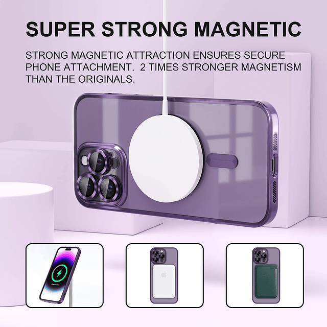 Funda magnética transparente para iPhone 14 Pro Max [Compati