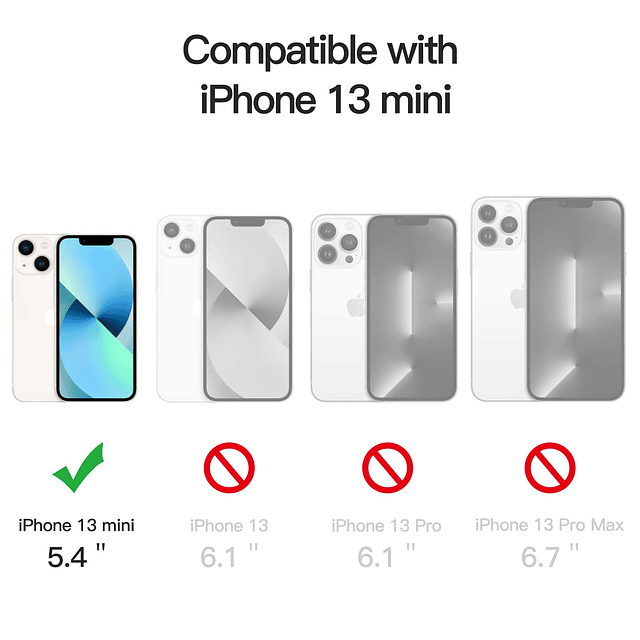 Funda magnética para iPhone 13 Mini de 5,4 pulgadas compatib