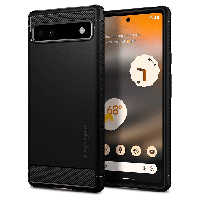 Rugged Armor diseñado para el estuche Pixel 6a (2022) - Negr