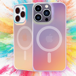 Funda magnética para iPhone 16 Pro, holográfica iridiscente,