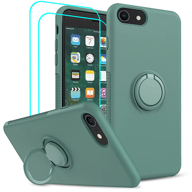 Funda iPhone 8/7/6s/6 con Soporte y 2 Protectores de Pantall