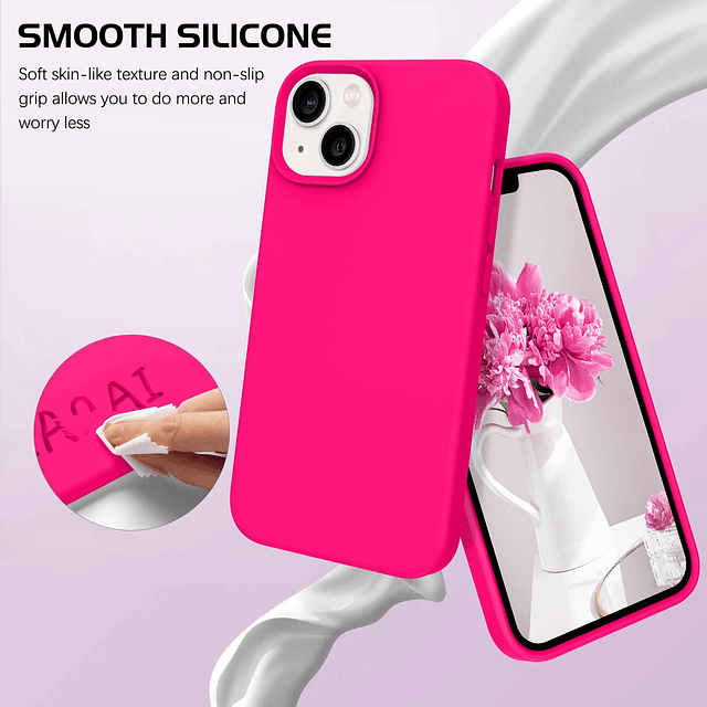 para iPhone 13 Funda de Silicona Gel Suave Forro de Microfib