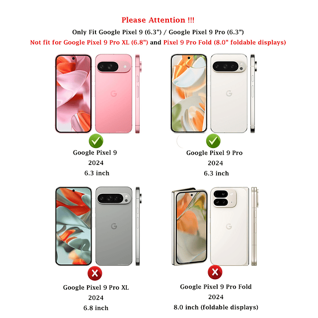 Funda para Google Pixel 9/Pixel 9 Pro con cubierta deslizant