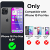 Compatible con iPhone 16 Pro Max Funda impermeable, transpar