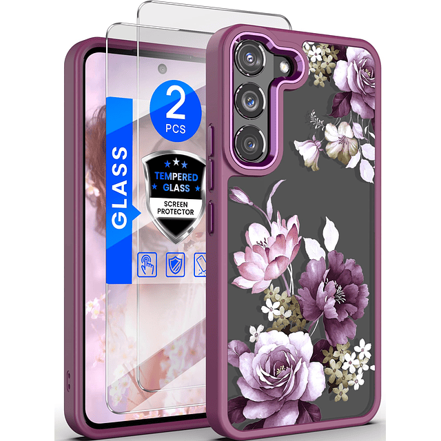 - Funda para Samsung Galaxy S22 5G, diseño floral, grado mil