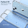 Funda para iPhone 14 con purpurina, bonita y transparente co