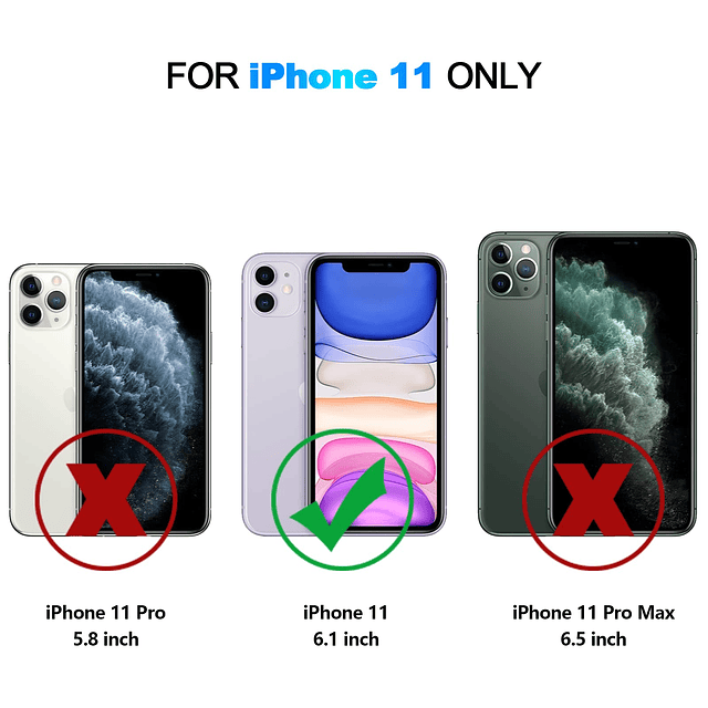 Funda para iPhone 11 con tarjetero, protección resistente, d