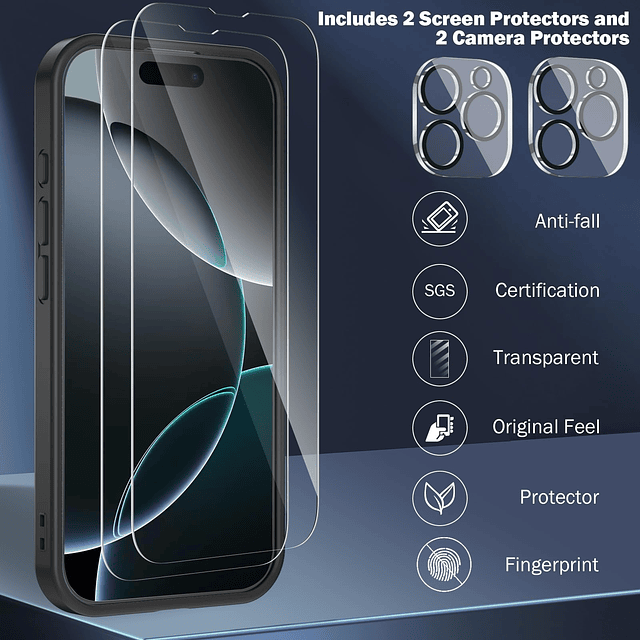 Funda magnética para iPhone 16 Pro Max con protector de pant