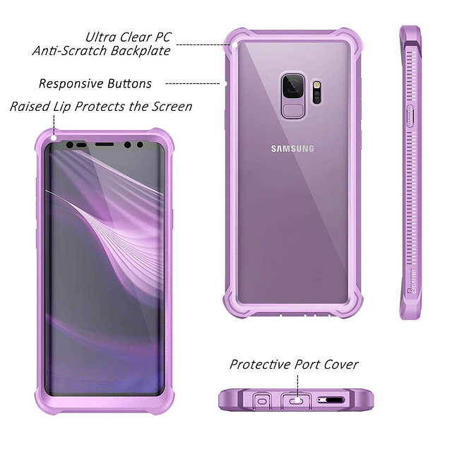 Funda Galaxy S9 con Protector de Pantalla Transparente Grado