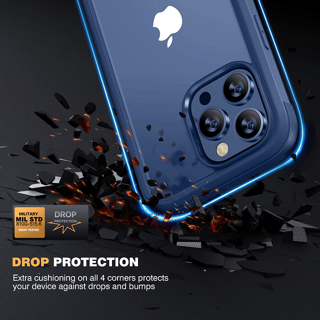 Diseñado para iPhone 12 Pro Max, funda resistente de cuerpo