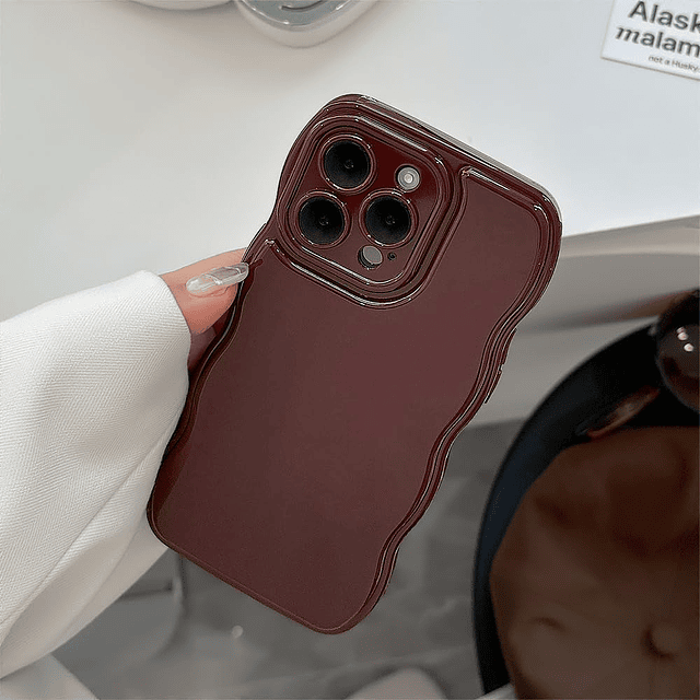 Funda para iPhone 15 Pro Max, diseño de onda simple, marco o