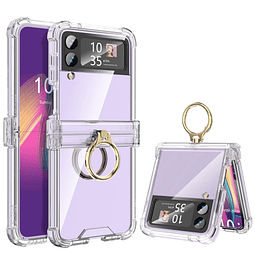 Funda transparente para Galaxy Z Flip 4 compatible con Samsu