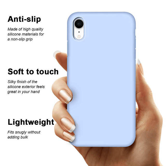 Funda para iPhone XR, de gel de silicona suave con forro de