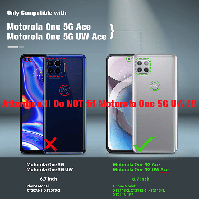 para Motorola One 5G Ace (One 5G UW Ace): Funda protectora d