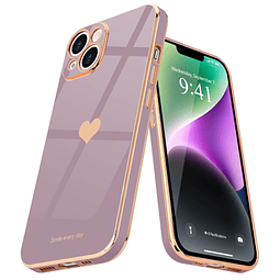 Funda para iPhone 14 para mujer y niña, diseño de corazón de