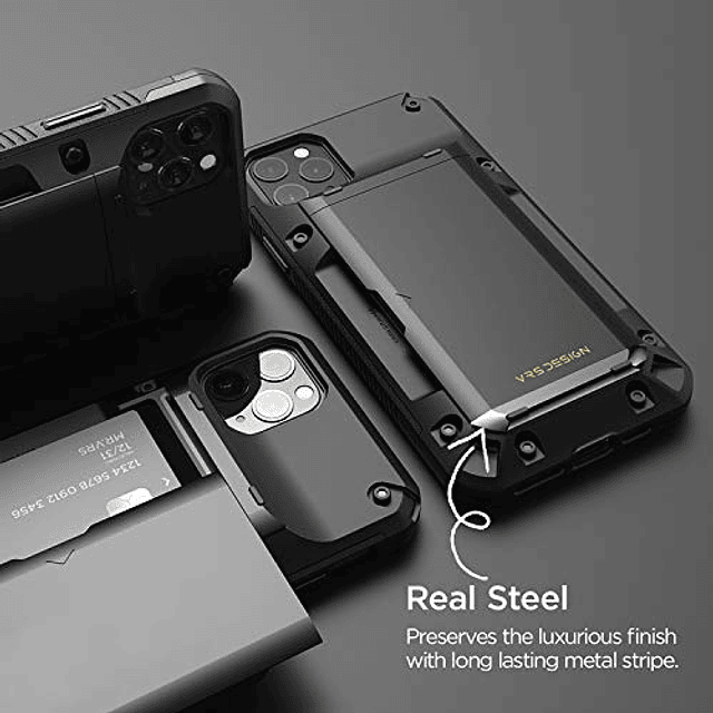 VRS Design Compatible con iPhone 11 Pro Max Funda con tarjet